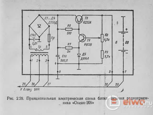 Океан 205 схема электрическая принципиальная в высоком разрешении