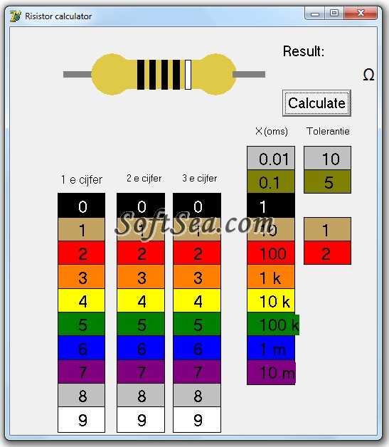 Калькулятор цветовой маркировки резисторов (онлайн)