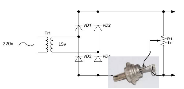 Схема подключения тиристора
