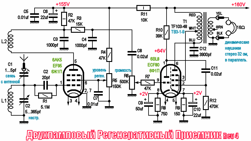 Радиоприемники на лампах схемы