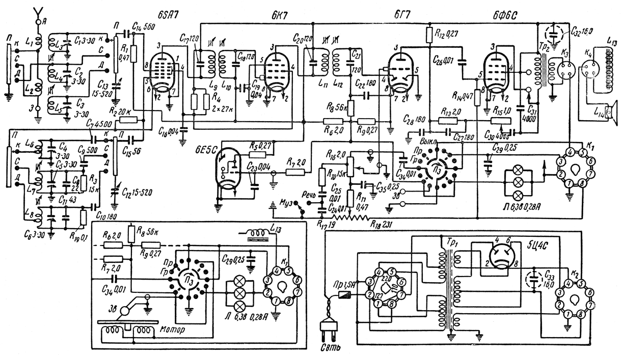Радиола урал 111 схема принципиальная электрическая