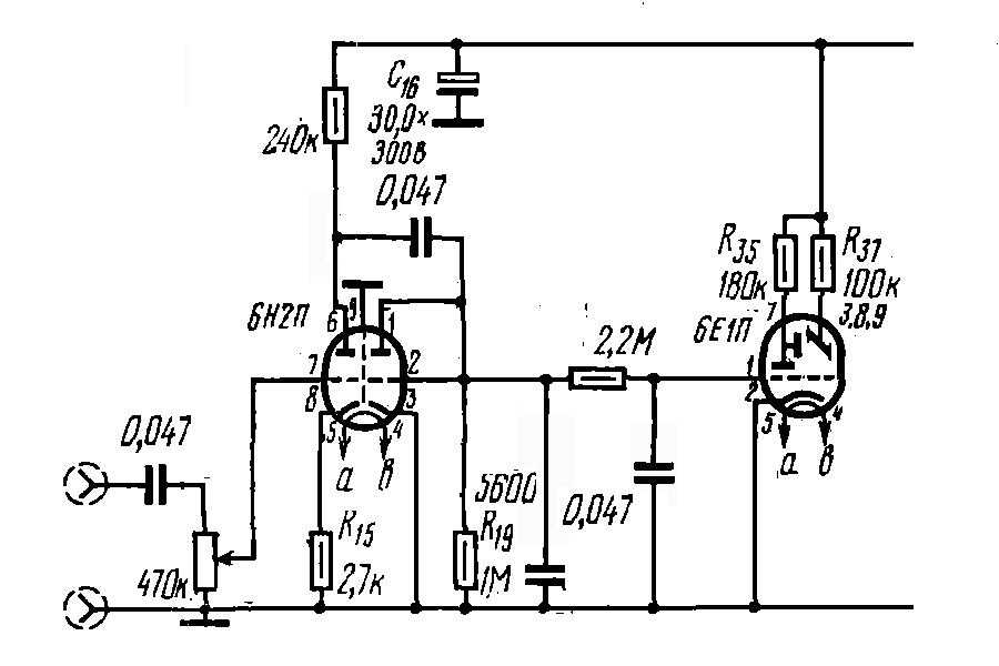 Схема подключения 6е1п к ламповому усилителю