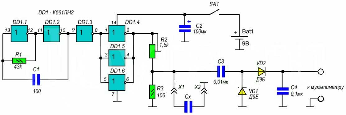 Схема миллиомметра приставки к мультиметру