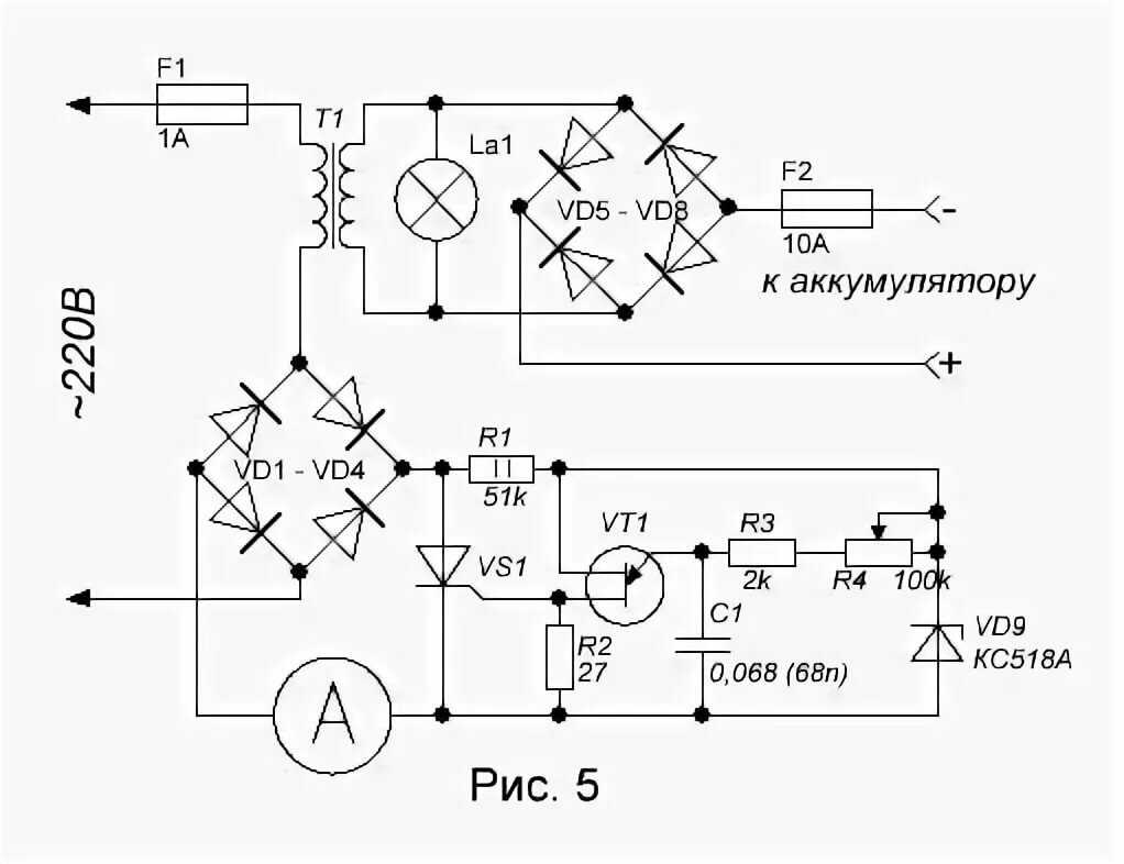 Схема регулятора напряжения на 12 вольт на тиристоре ку202н самое простое