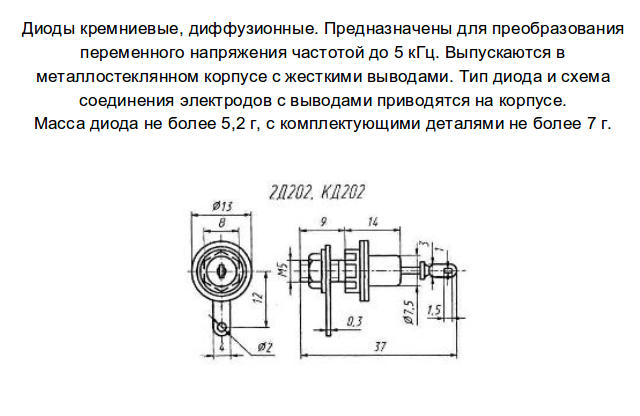 Кд202 , 2д202, kd202 , справочник диодов, параметры диодов, характеристики диодов