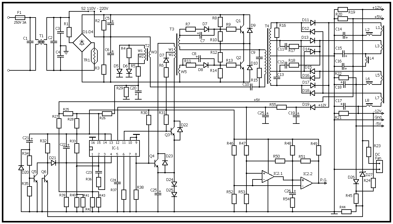 Е154355 схема блок питания