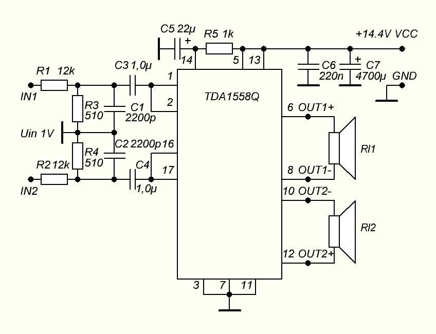 Tda7263 схема усилителя