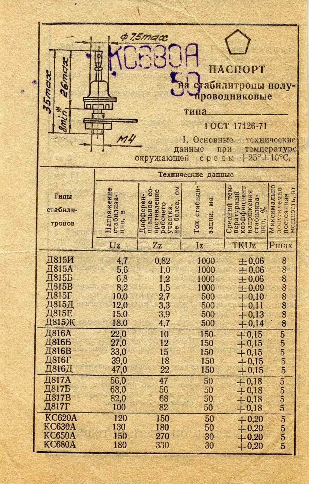 Д815д характеристики схема подключения