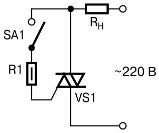 Схема выключателя на симисторе