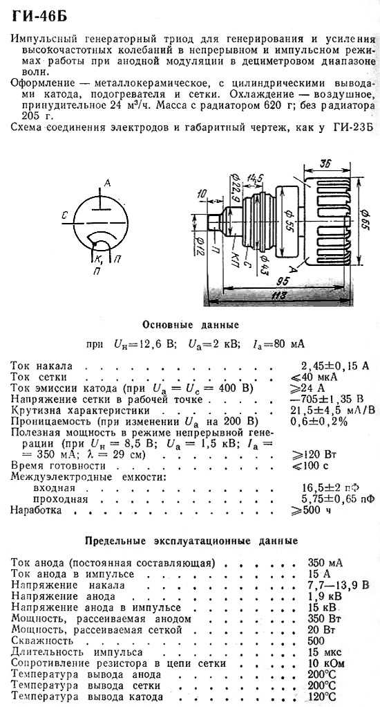 Классификация генераторных радиоламп