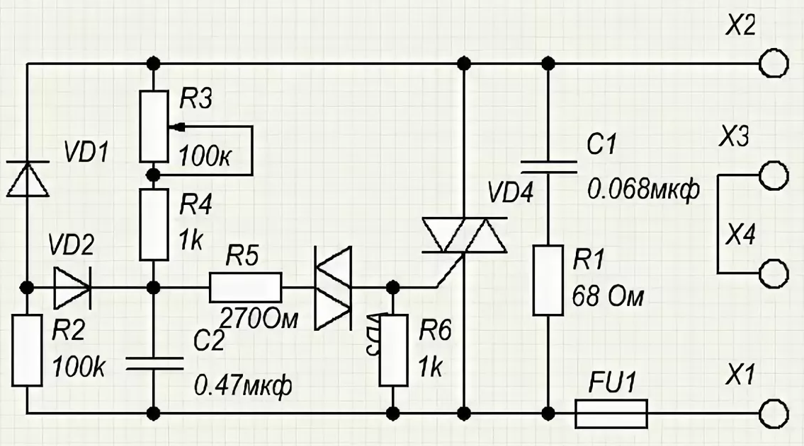 Симистор ку208г схема включения