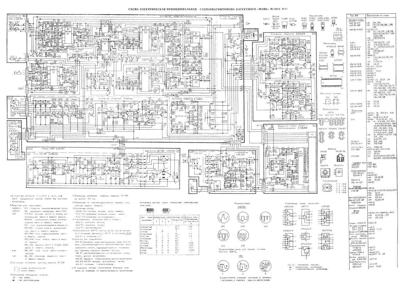 Схема магнитофона маяк 233 стерео