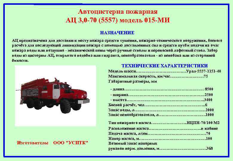 Группы пожарных автомобилей